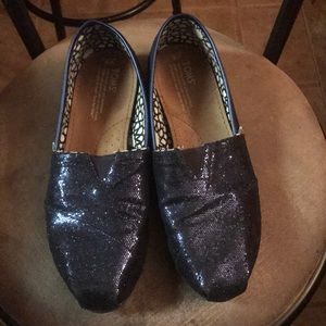 Navy sparkly TOMS